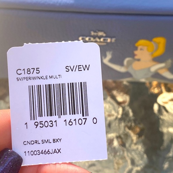 Disney X Coach Blue Periwinkle Boxy Cosmetic Case With Cinderella - Picture 9 of 17